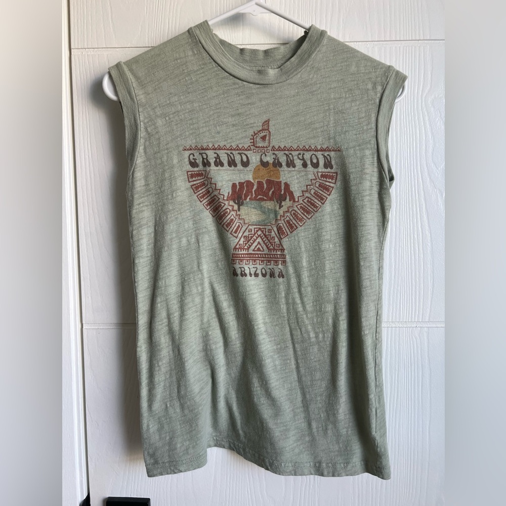 Free People/girl Dangerous moss green Grand Canyon Arizona Sleeveless Top